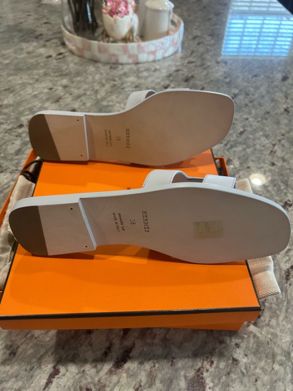 Authentic Hermes Oran Sandal - Light Blue (Bleu Glacier) - Never Worn - Picture 8 of 9
